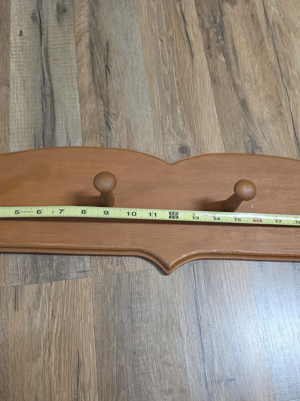 Wooden Wall Hook Rack in Warm Brown